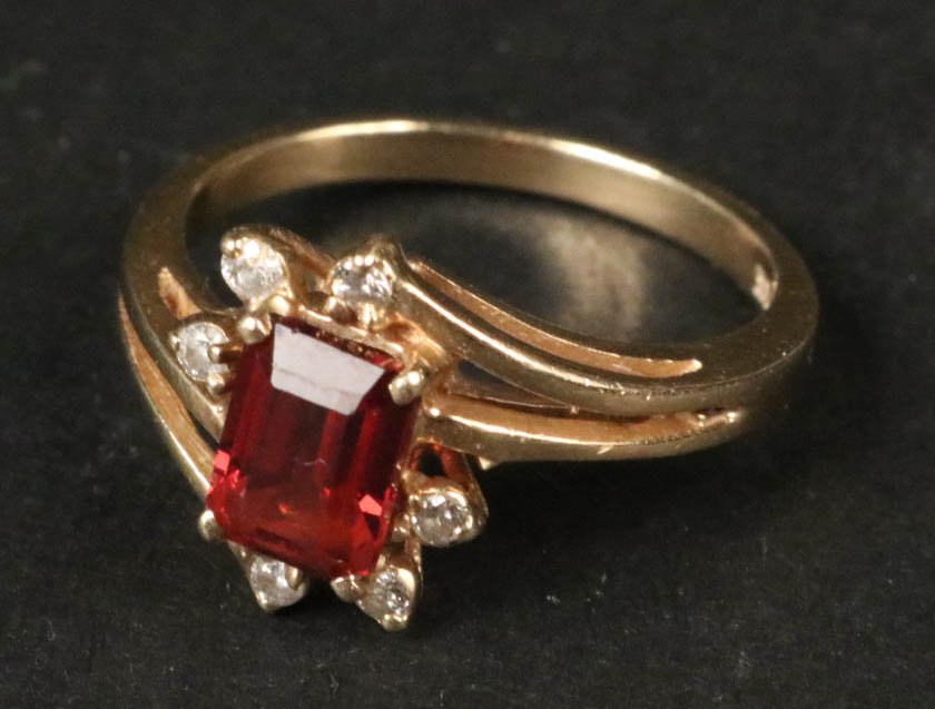 14K Yellow Gold Citrine & Diamond Ring (1 of 4)