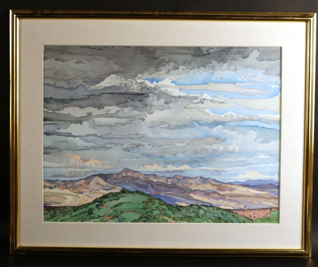 Watercolor, "The Green Hill," George Harkins (1 of 6)