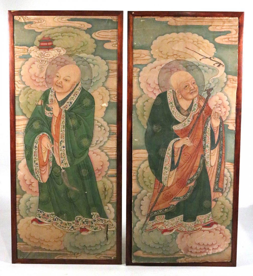 Two Chinese Portrait Paintings on Linen (1 of 10)