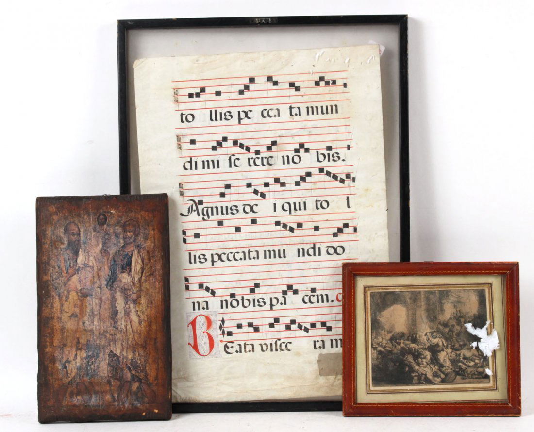 Ink on Vellum Illuminated Manuscript Page (1 of 6)