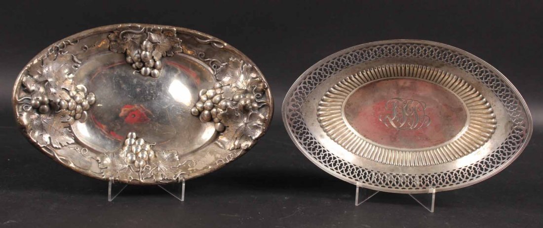 Two Sterling Silver Oval Bread Trays (1 of 7)