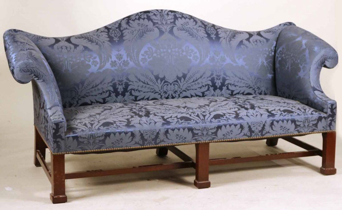 Federal Style Mahogany Camelback Sofa (1 of 4)