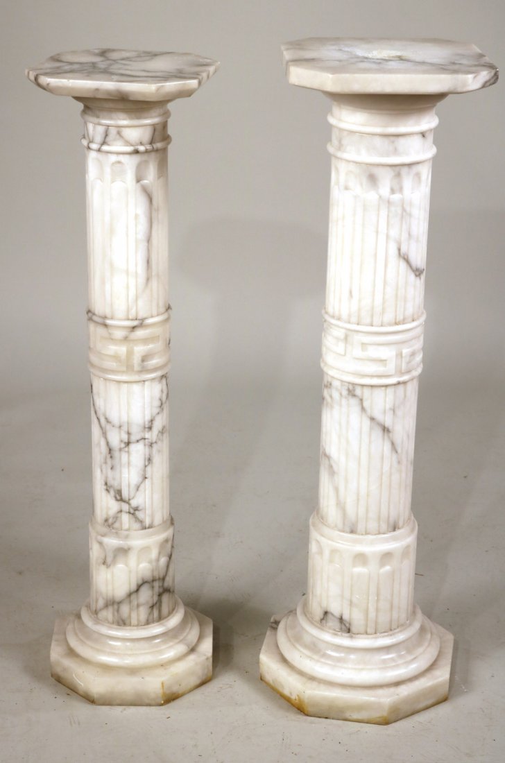 Two White-Marble Columnar Pedestals (1 of 10)