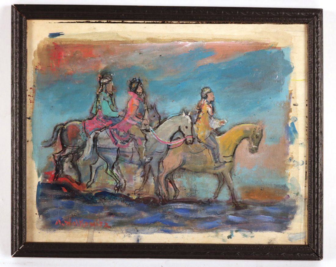 Mixed Media on Canvasboard, Abraham Walkowitz (1 of 6)