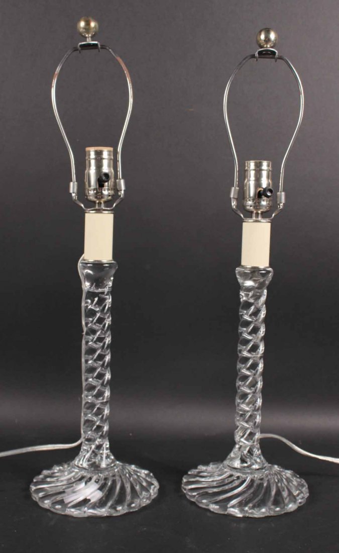 Pair of French Crystal Twist Candlesticks (1 of 6)