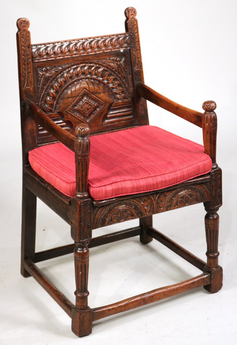 Jacobean Carved Oak Armchair (1 of 8)