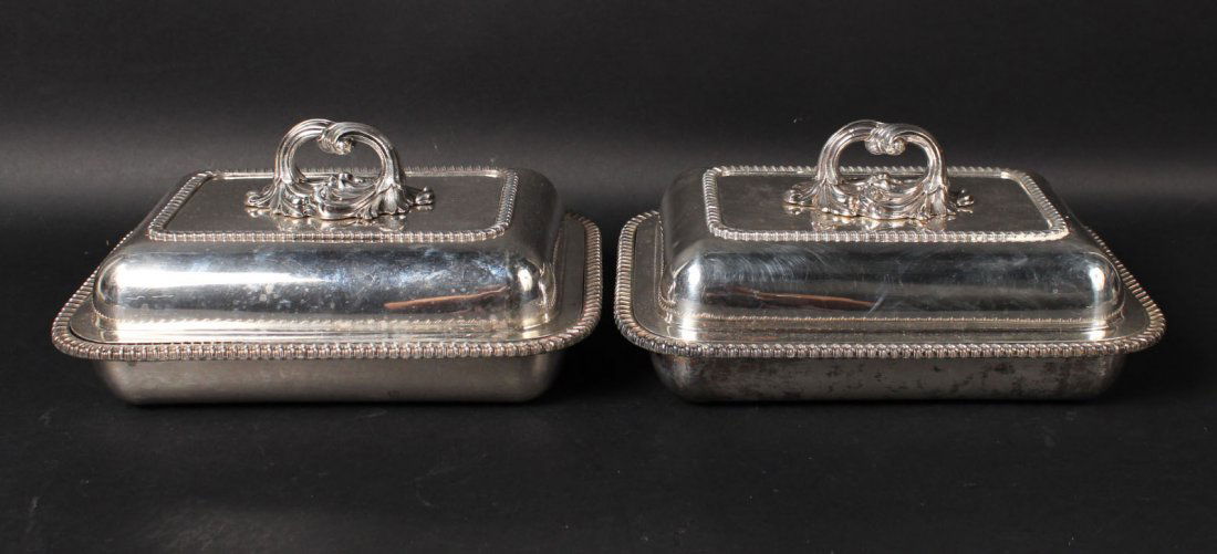 Pair of Sheffield Plate Covered Vegetables (1 of 4)