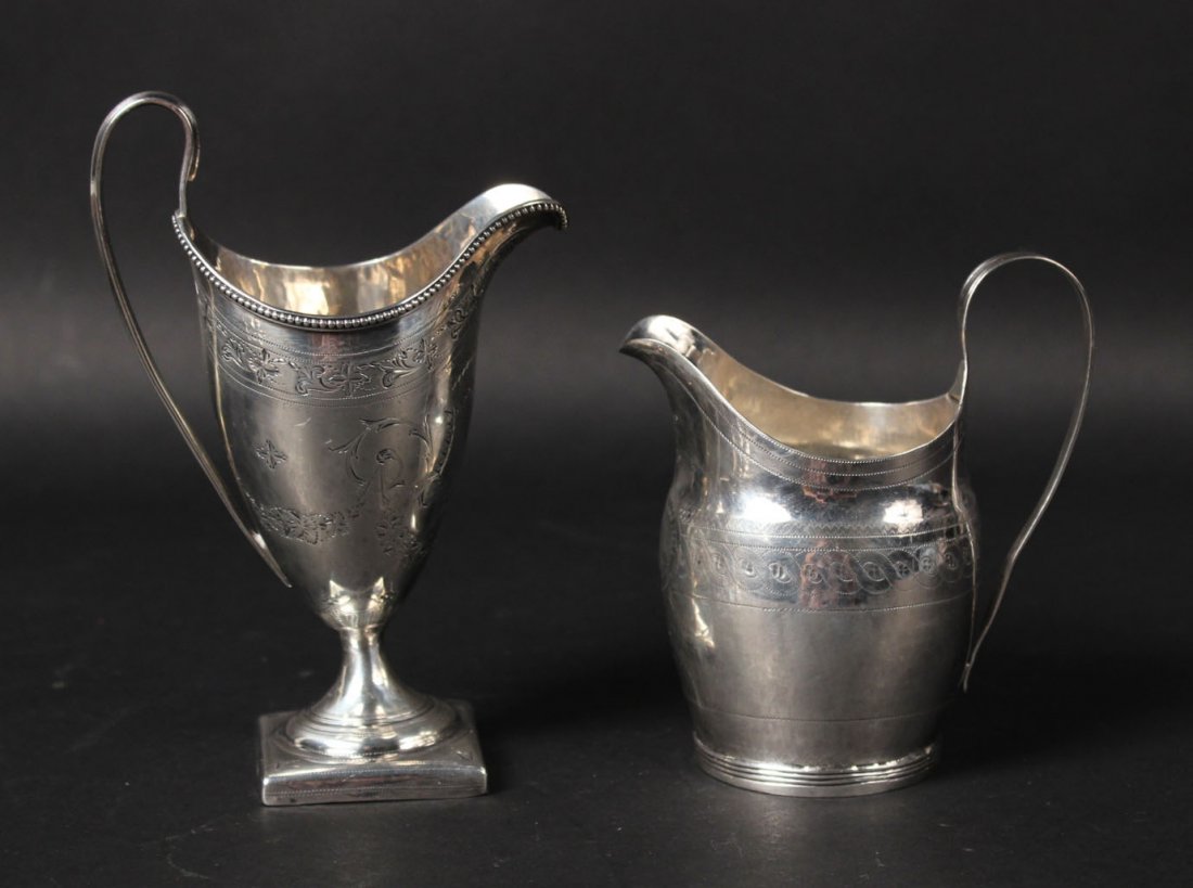 Two Georgian English Silver Cream Jugs (1 of 3)