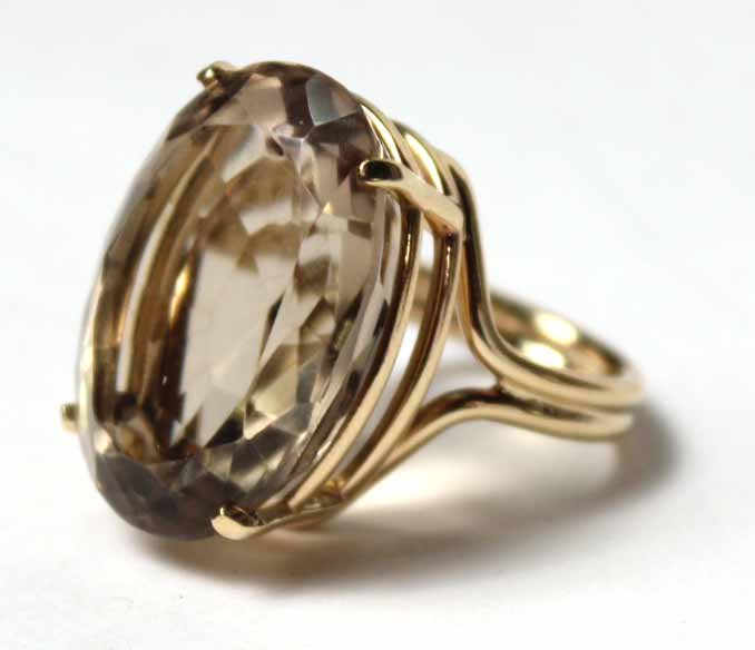 14K Yellow Gold and Smoky Topaz Ring (1 of 5)