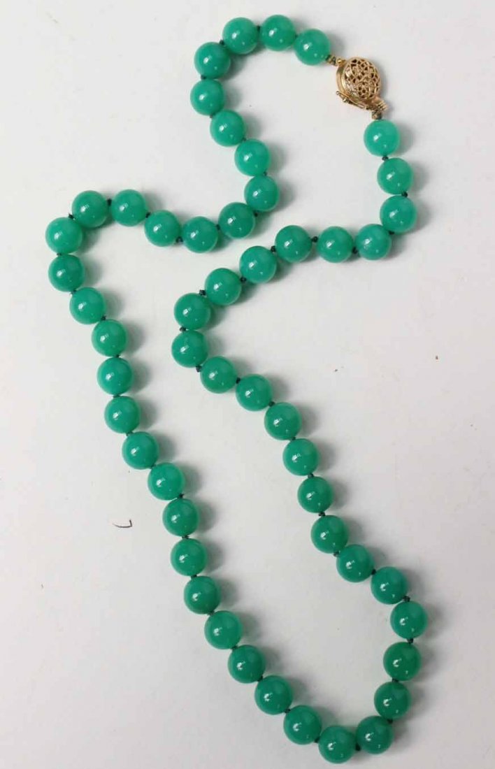 Jadite 9.5MM Beaded Necklace (1 of 5)
