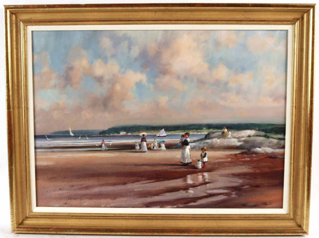 Oil on Canvas, Beach Scene,Paul Landry (1 of 6)