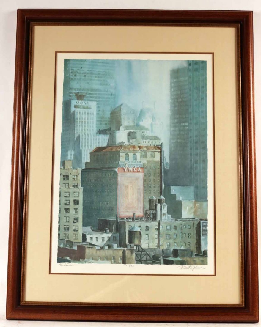 Color Lithograph, Midtown, Rodell Johnson (1 of 6)