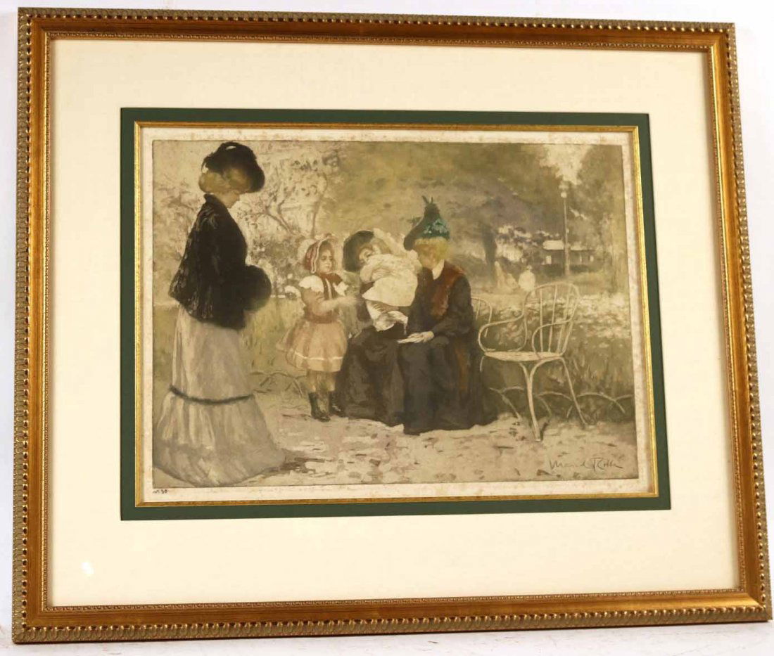 Color Aquatint, Au Jardin, Manuel Robbe (1 of 5)