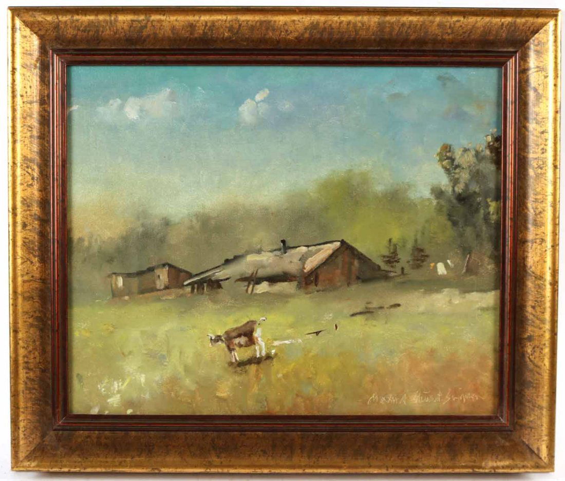 Oil on Canvas, Farm with Goats, Maxwell Simpson (1 of 10)