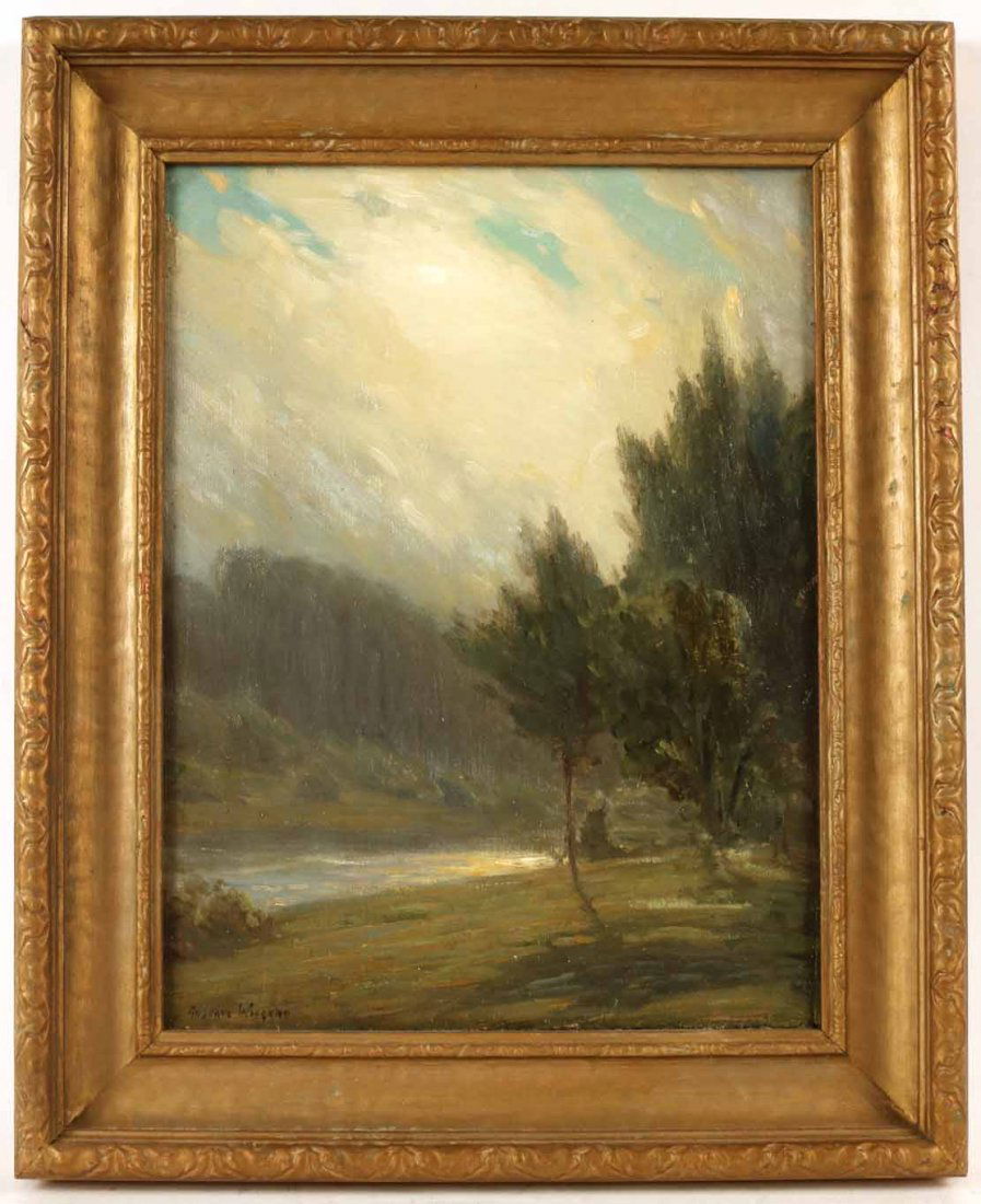 Oil on Canvas, Riverscape, Gustave Wiegand (1 of 8)