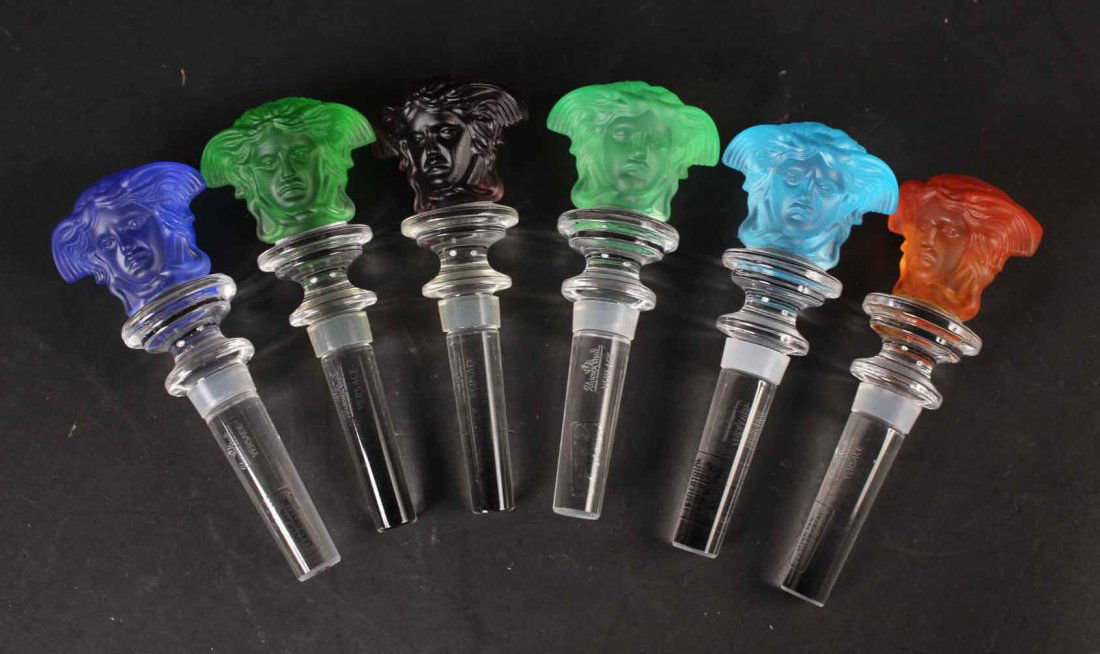 Six Rosenthal Versace Color Glass Bottle Stoppers (1 of 8)