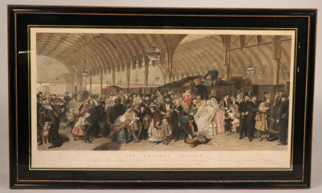 Colored Engraving, "The Railway Station" (1 of 8)