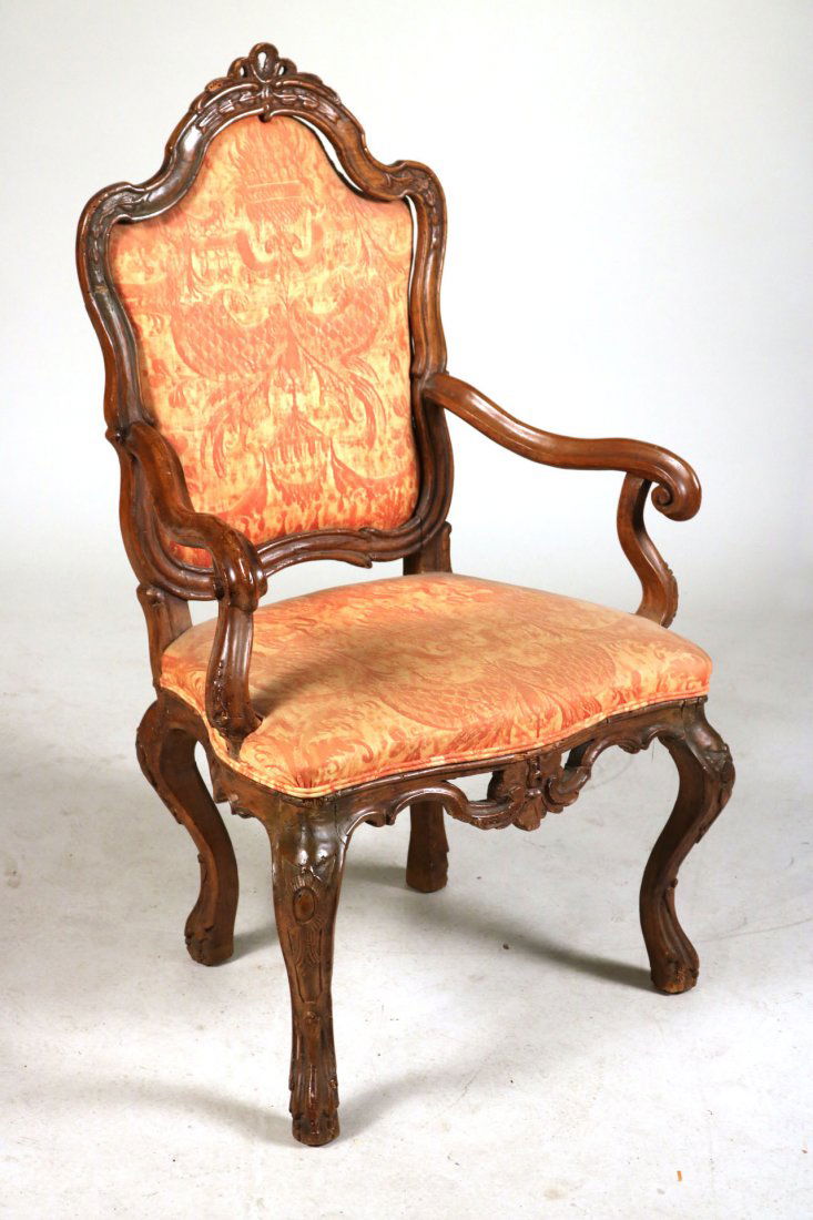 Rococo Carved Walnut Armchair (1 of 8)