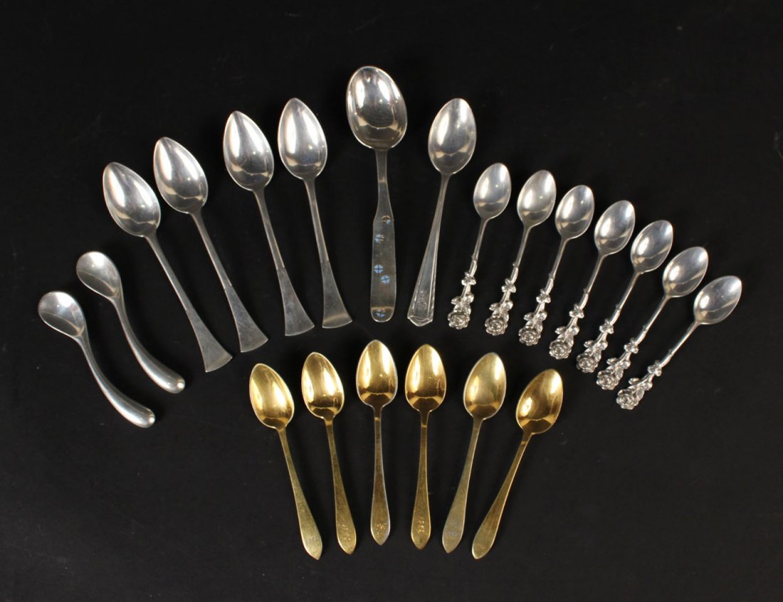 Set of Six Tiffany & Co Gilt Silver Coffee Spoons (1 of 7)