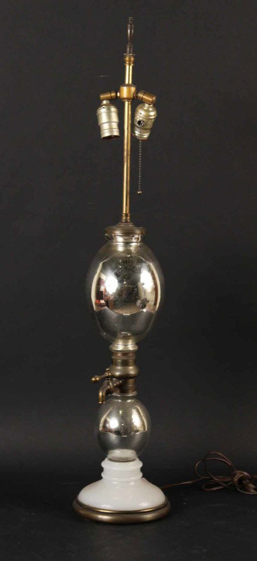 Mercury Glass and Brass Mounted Table Lamp (1 of 4)