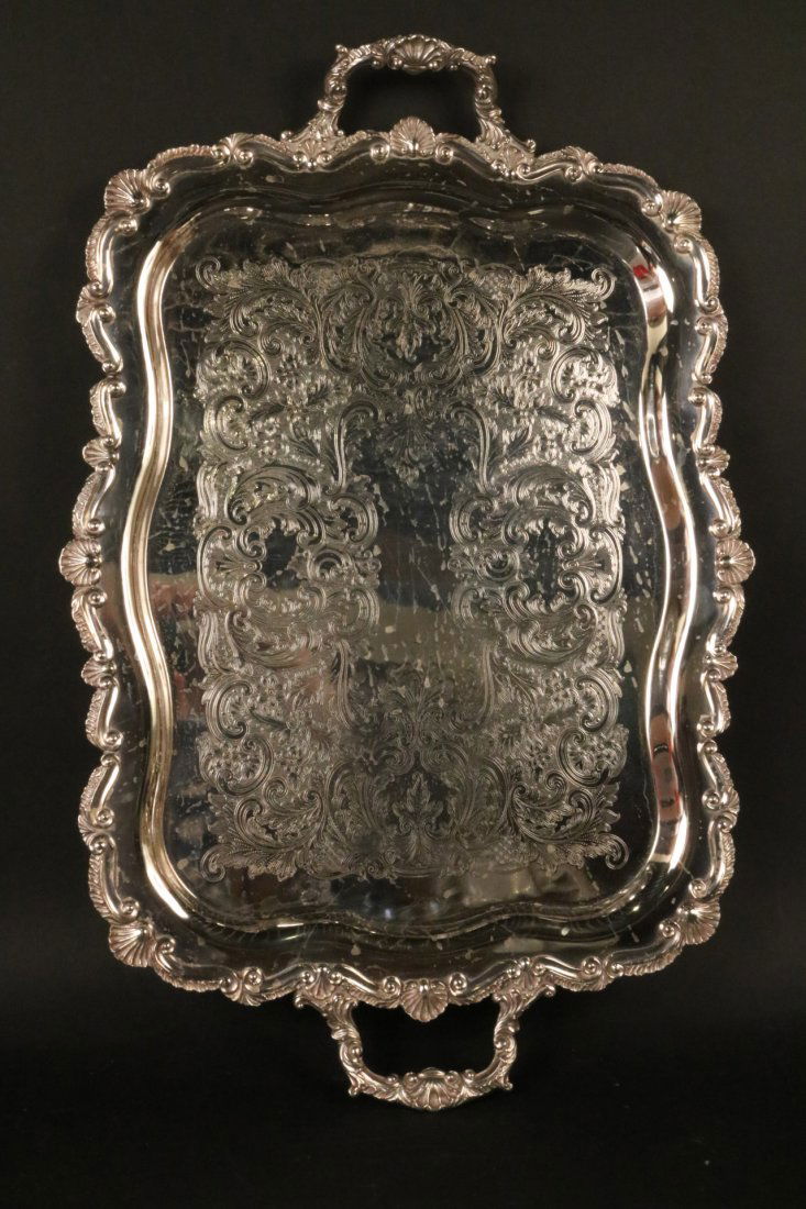 Silver Plated Double Handled Tea Tray (1 of 7)