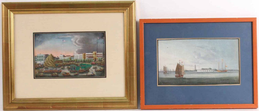 Two Gouaches Hong Kong Harbor Scenes (1 of 7)