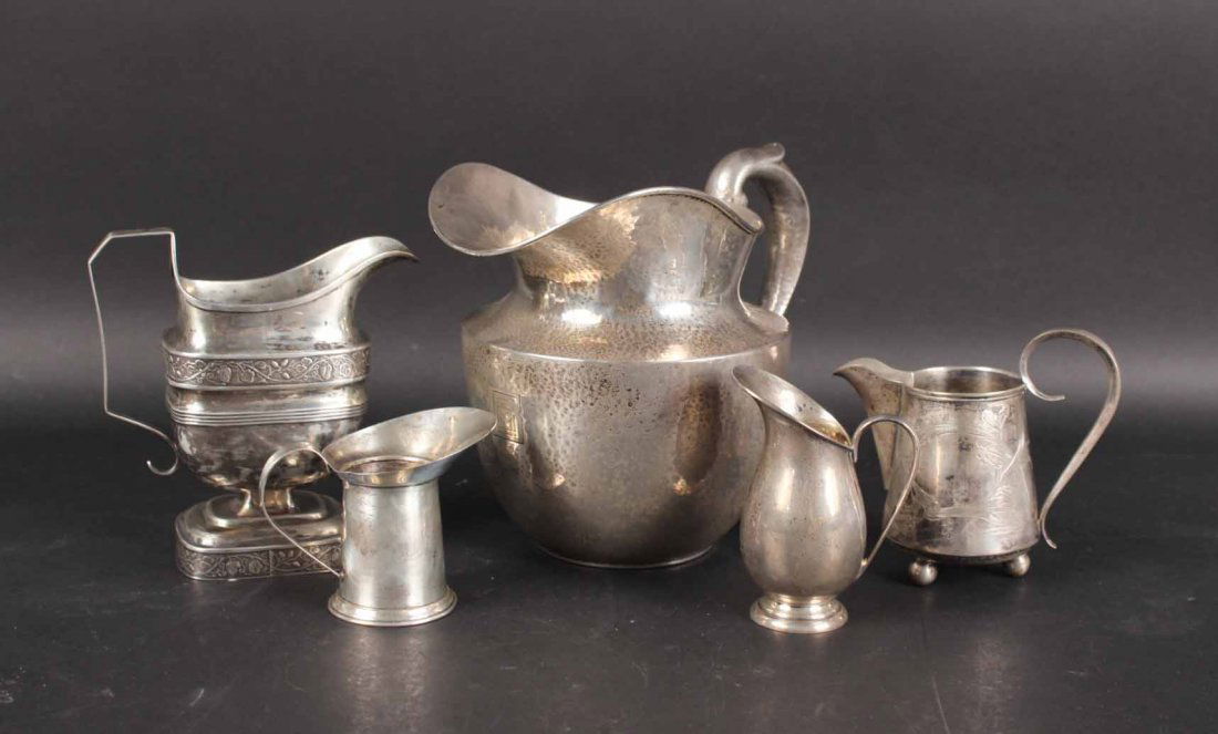 Five Sterling Silver Pitchers and Creamers (1 of 10)