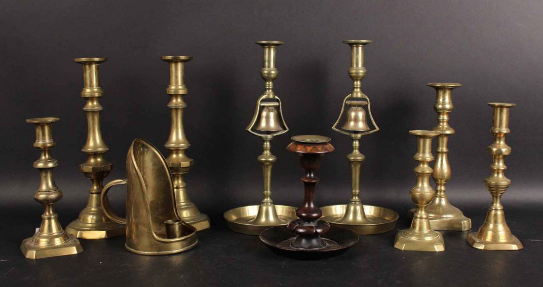 Nine Brass Candlesticks (1 of 7)