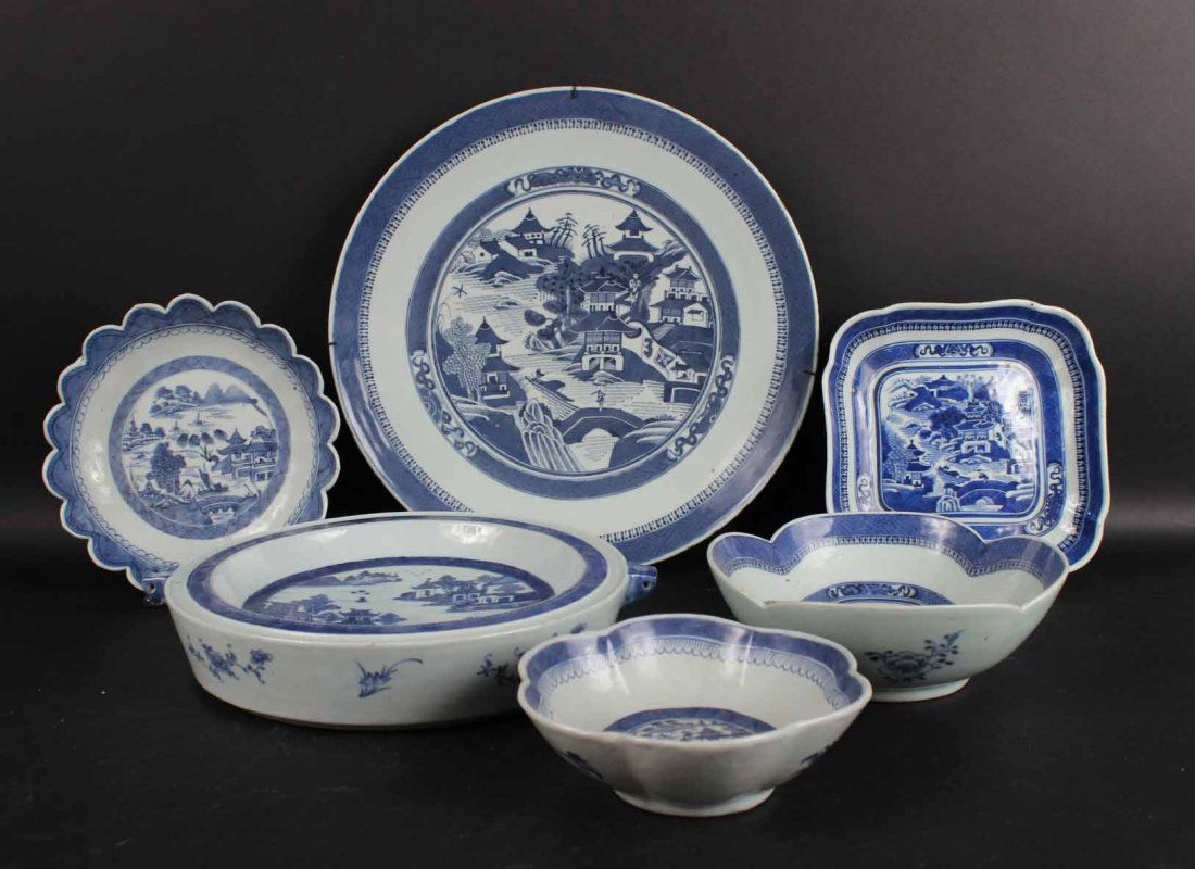 Six Canton Porcelain Chinese Export Articles (1 of 8)