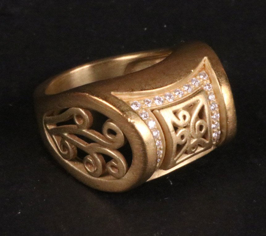 Barry KieselsteinCord 18K Green Gold&Diamond Ring (1 of 4)