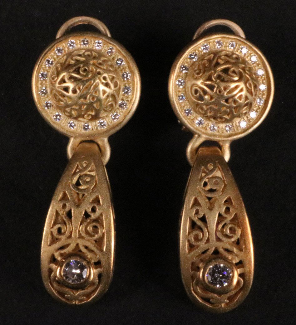 Pair of KieselsteinCord 18K Gold&Diamond Earrings (1 of 5)