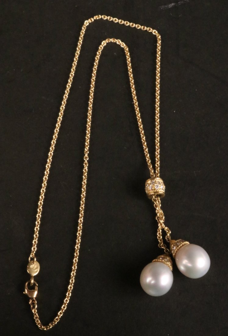 Penny Preville 18K Gold Pearl & Diamond Necklace (1 of 6)