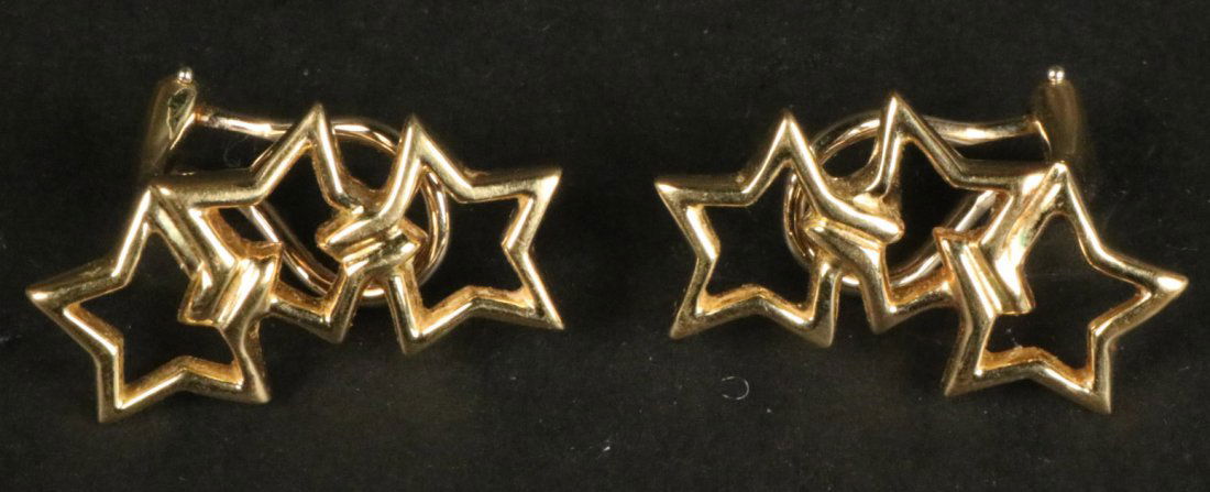 Pair of Tiffany & Co 18K Gold Three Star Earrings (1 of 6)