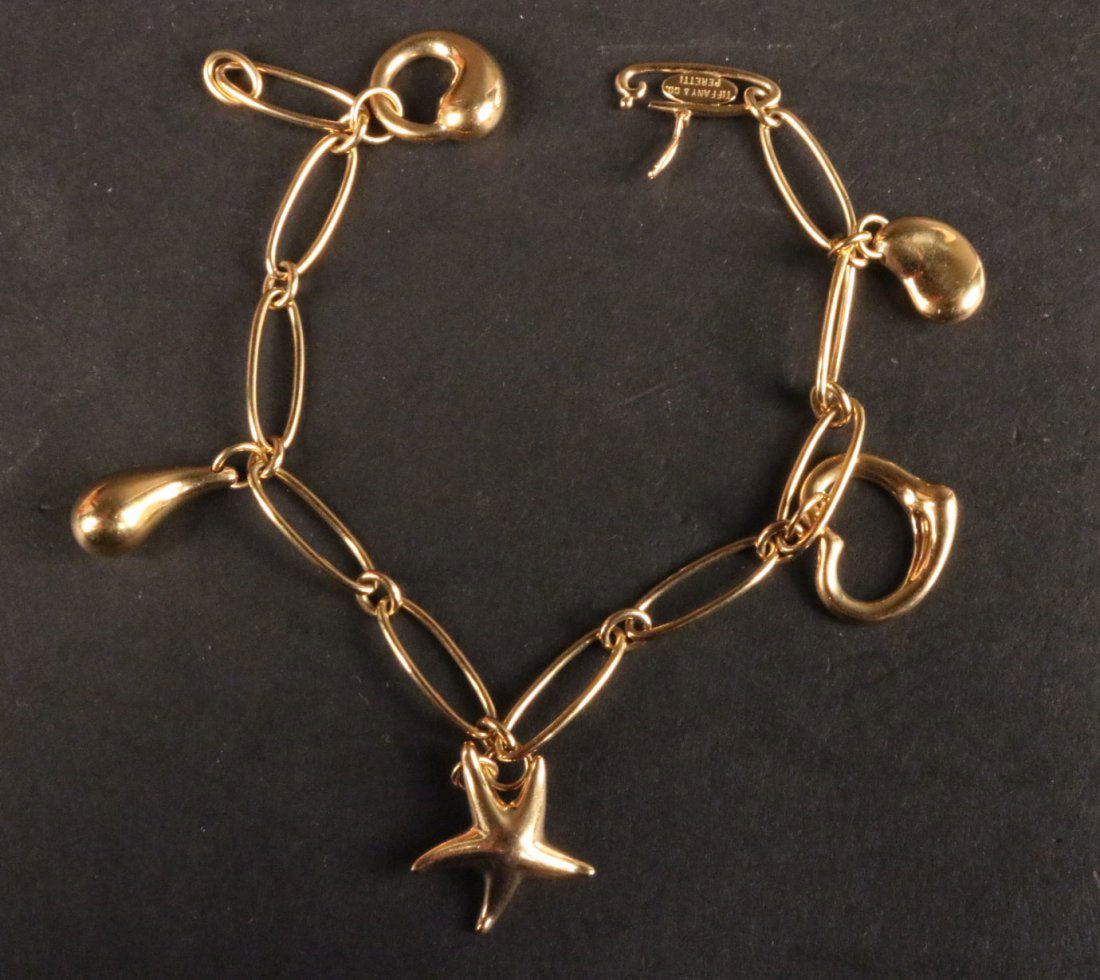 Tiffany & Co Elsa Peretti 18K Gold Charm Bracelet (1 of 6)