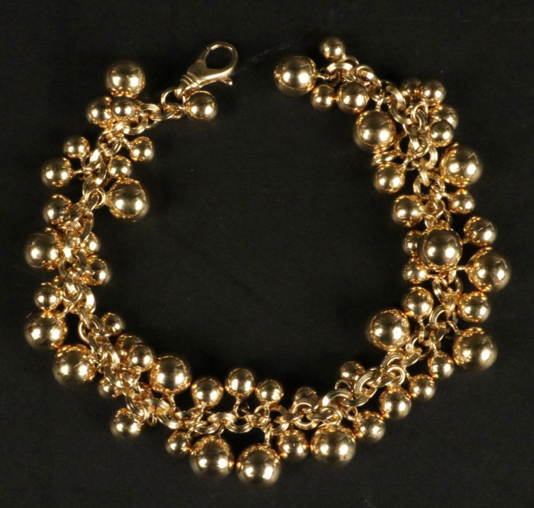 18K Yellow Gold Beaded Bracelet (1 of 4)