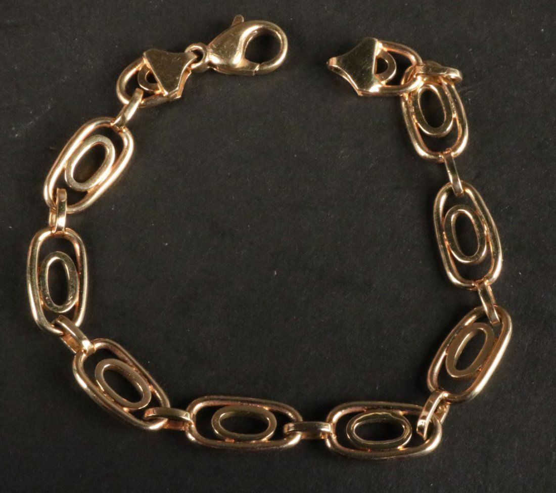 14K Yellow Gold Oval Link Bracelet (1 of 5)