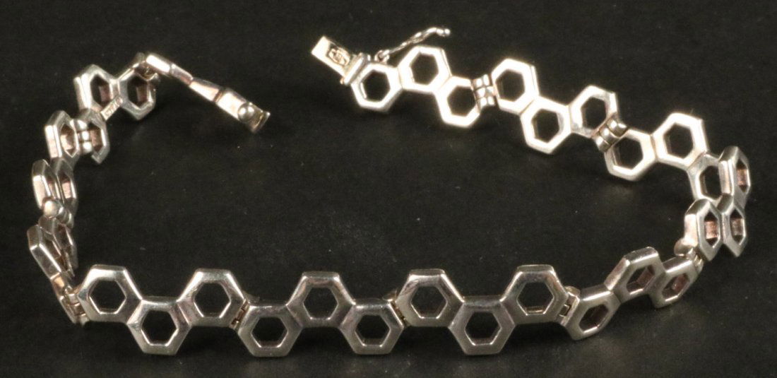 Tiffany&Co 14K White Gold Geometric Link Bracelet (1 of 4)