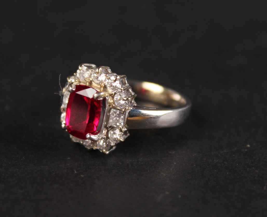 18K White Gold Ruby & Diamond Ring (1 of 7)