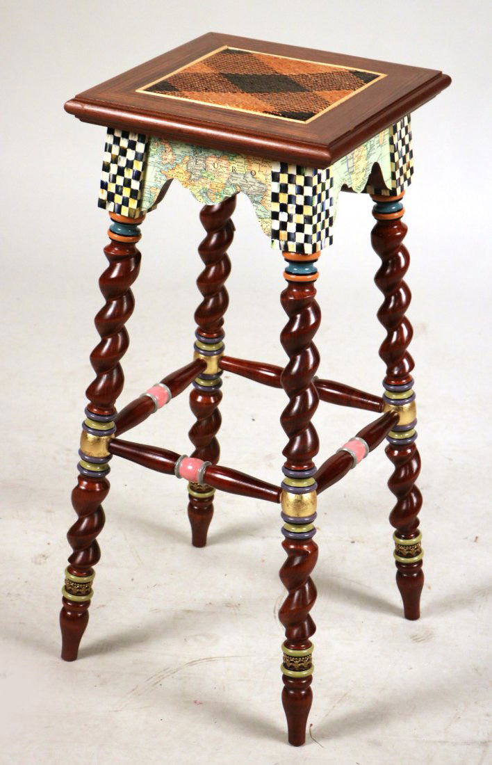 Mackenzie-Childs Painted Wood Stool (1 of 7)