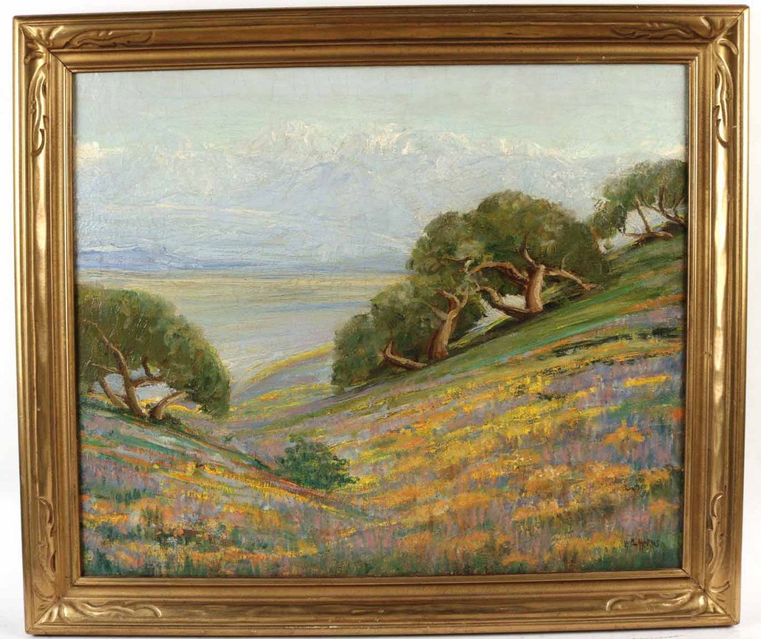 Oil on Canvas, Field of Flowers, W.F. Harms (1 of 8)