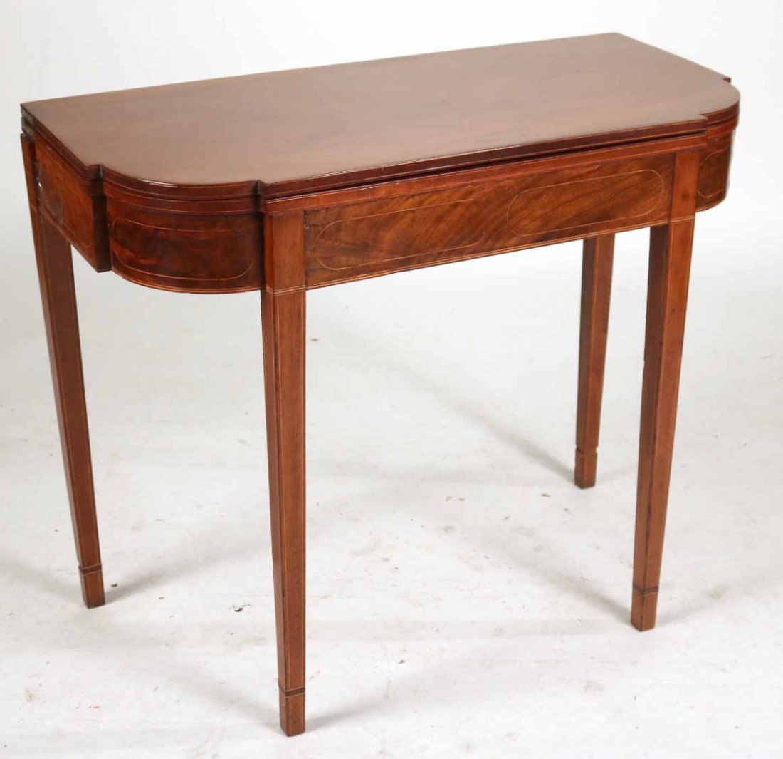 Federal Style Inlaid Mahogany Games Table: Provenance: Port Authority Art Sale, Dawson`s Morris Plains,
