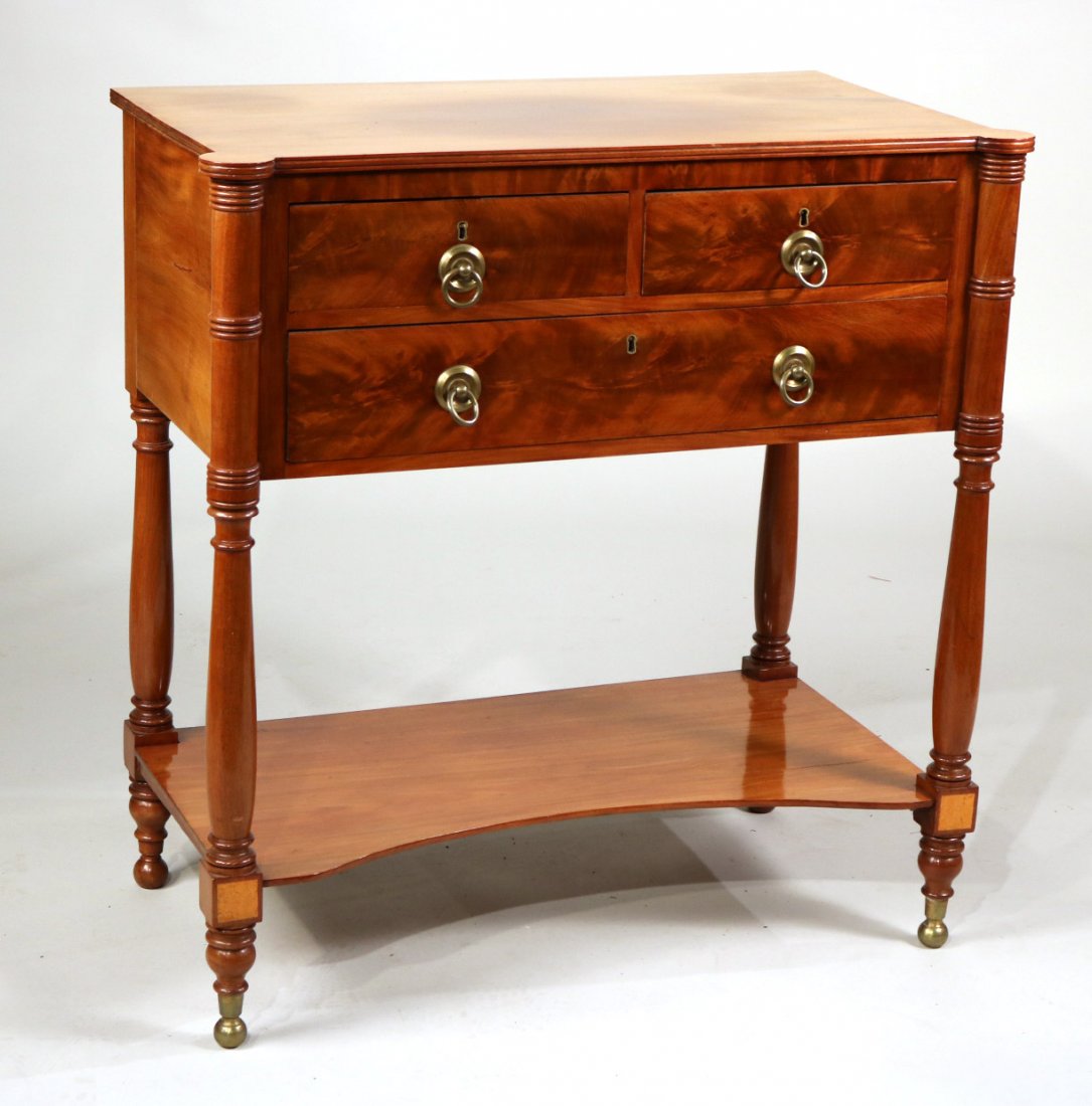 Federal Crotch Mahogany Sewing Table (1 of 6)