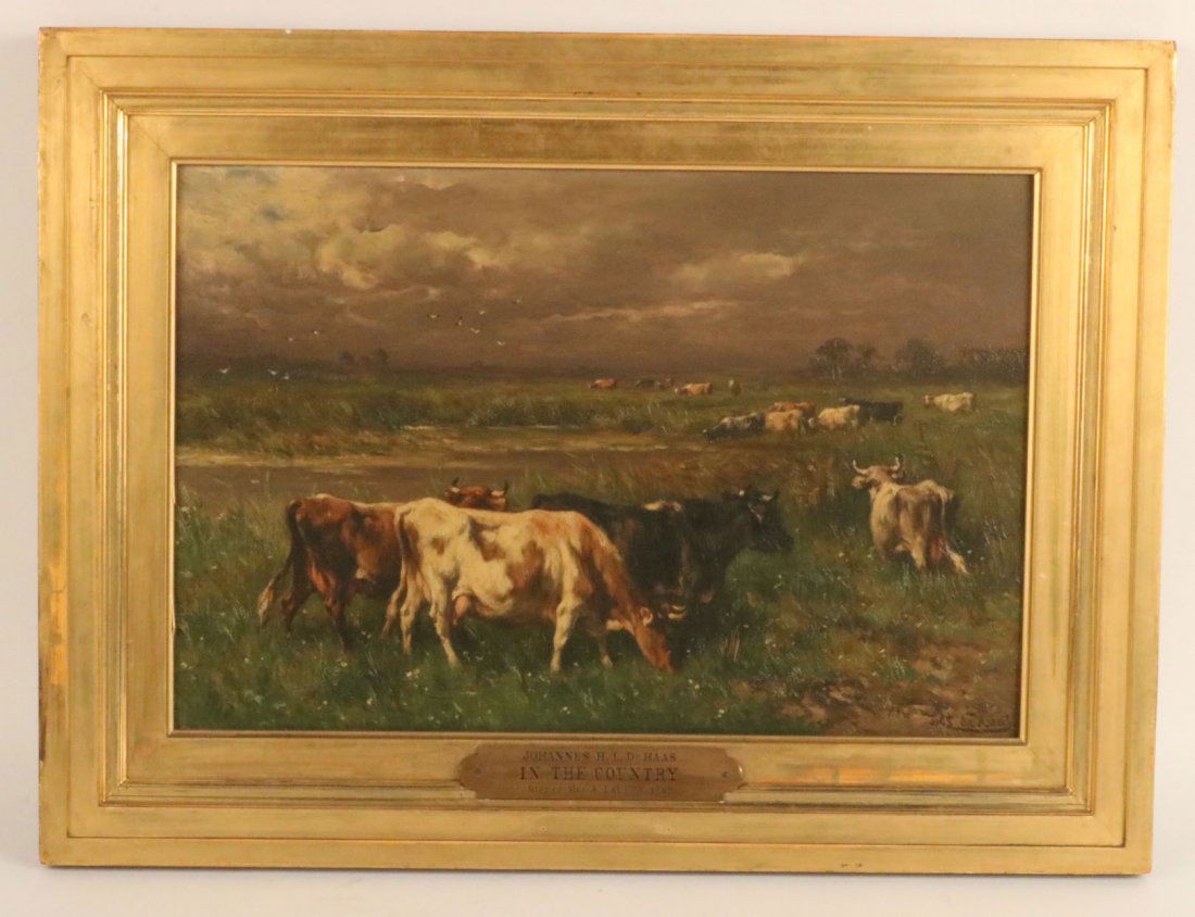 Oil on Panel, Cows in Field, Johannes de Haas (1 of 7)