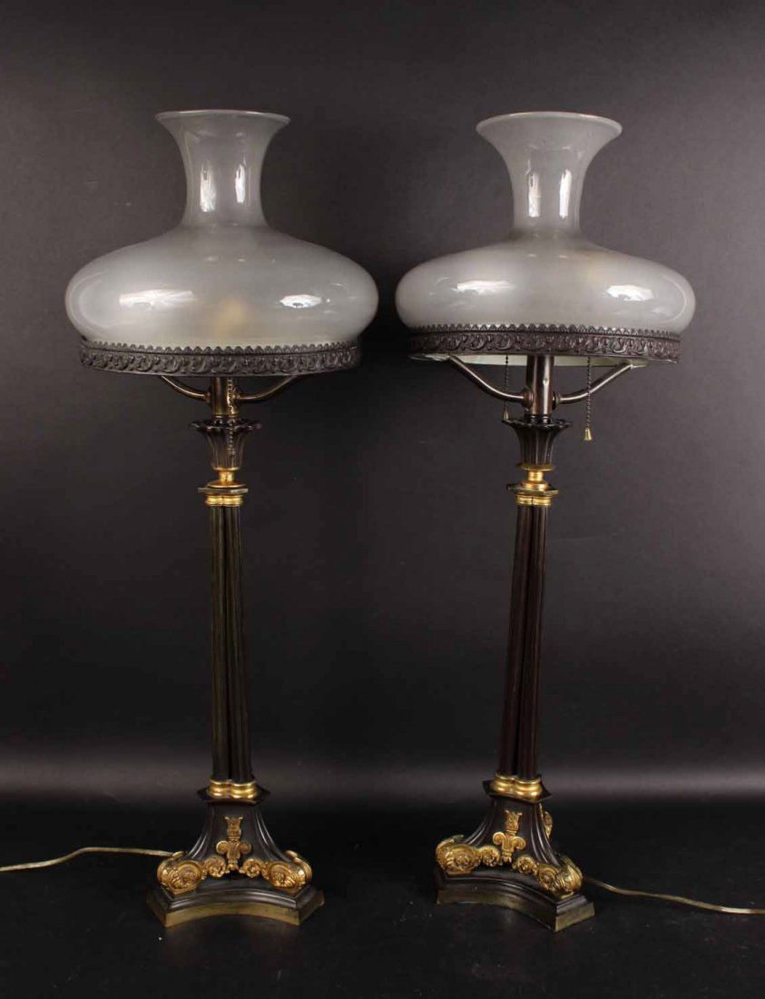 Pair of Neoclassical Style Metal Table Lamps (1 of 6)