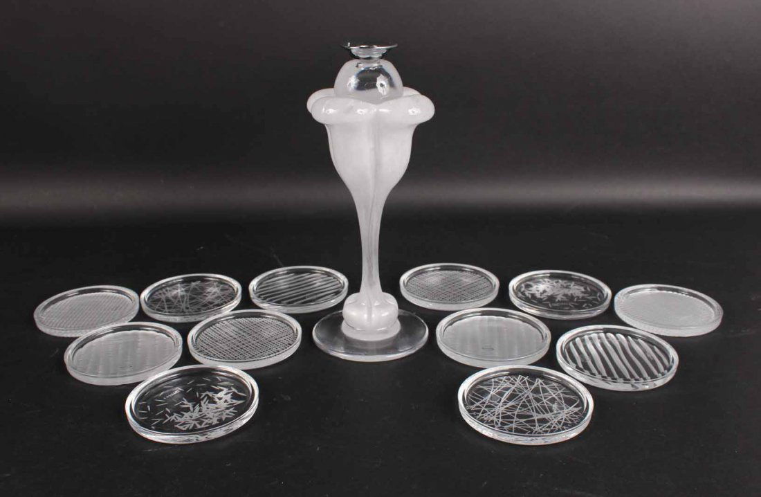 Pair of Daum Art Glass Candlesticks (1 of 10)