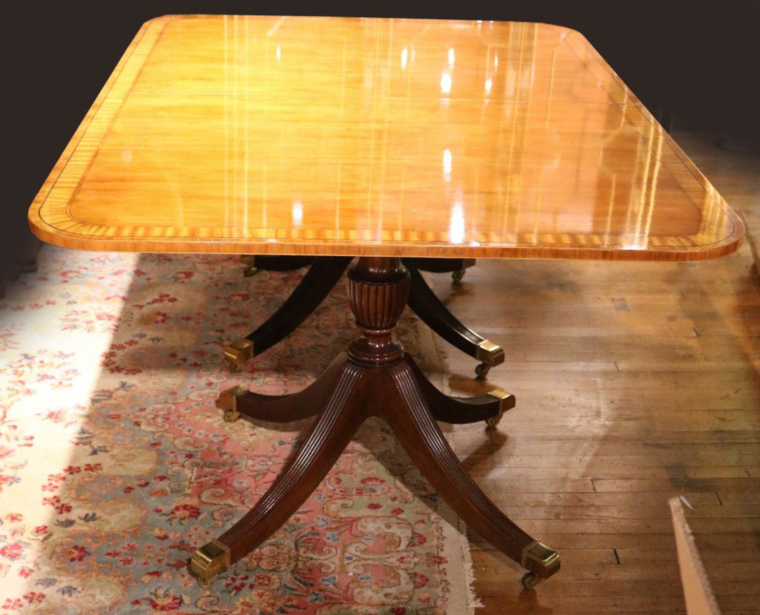 Baker Regency Style Two Pedestal Dining Table (1 of 8)