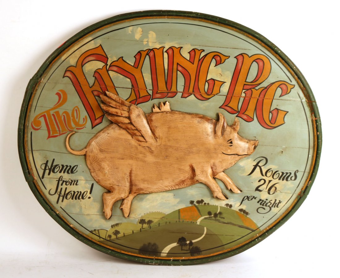 Oval Flying Pig Trade Sign (1 of 8)