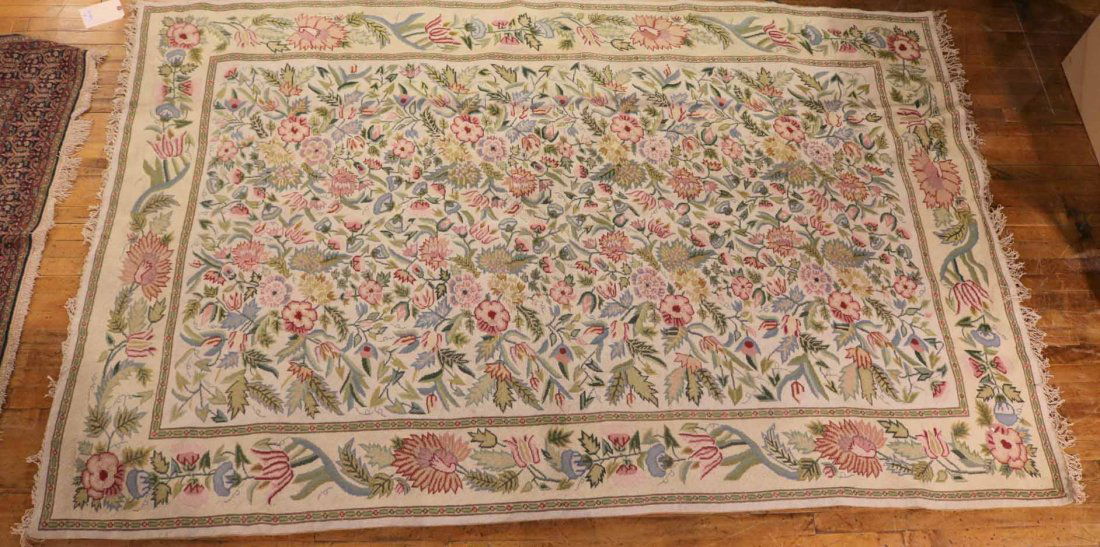 Floral-Decorated Needlepoint Carpet (1 of 4)