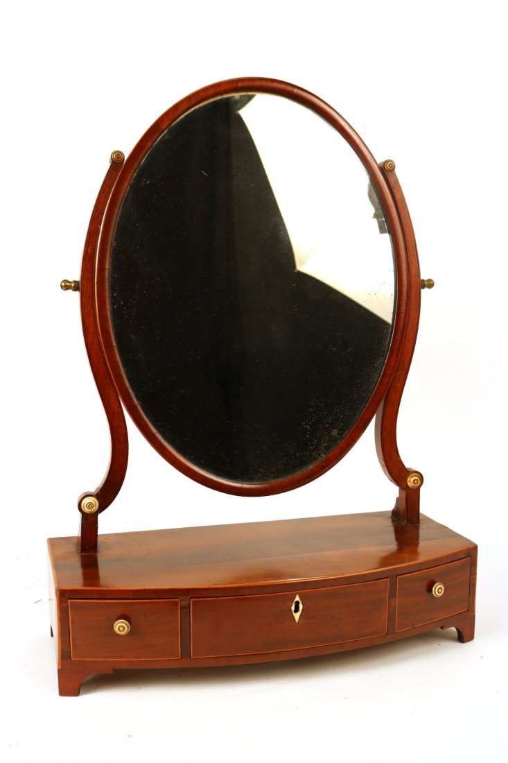 Late George III Inlaid Mahogany Dressing Mirror (1 of 8)