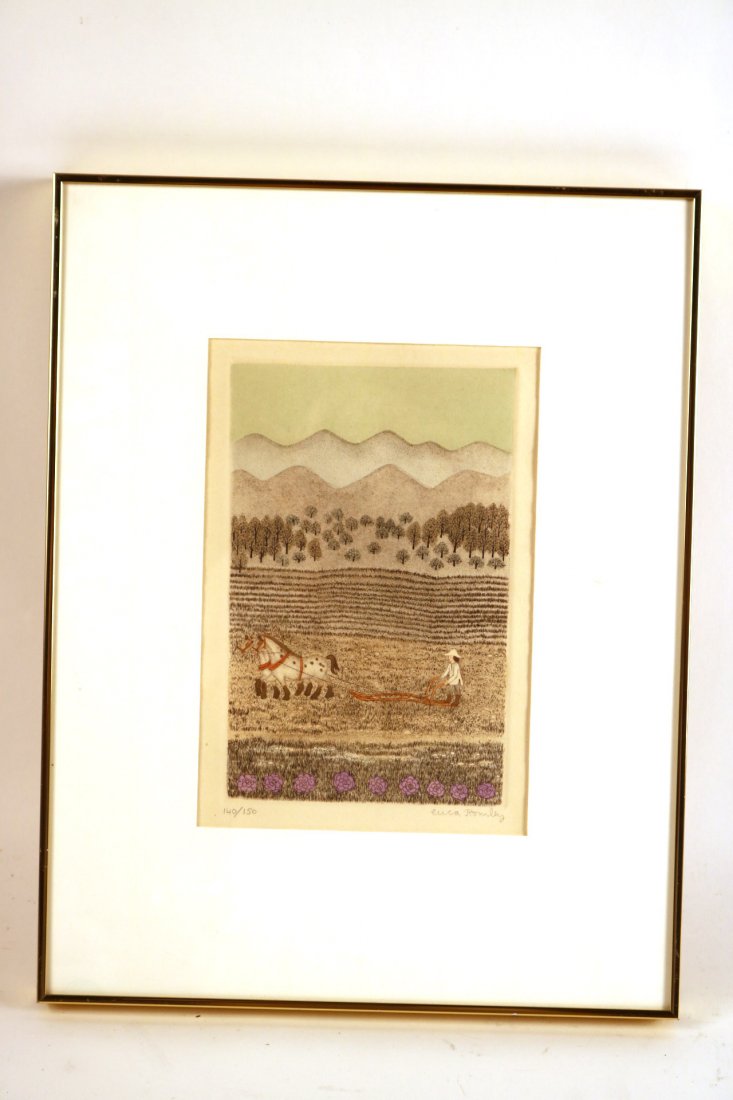 Color Print, The Four Elements Earth, Cuca Romley: Edition and signature along bottom margin in pencil. RDA#17562. Bin#110. 9 1/2"h x 6 1/2"w